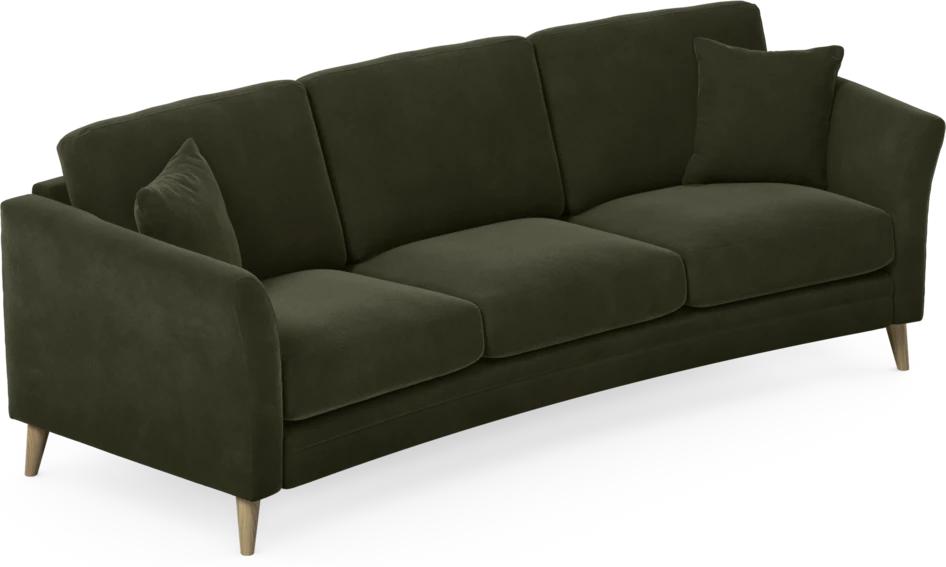 Eden - 3-sits soffa svängd - Grön