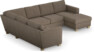 Friday - Hörnsoffa, 2+3-sits med schäslong höger - Brun