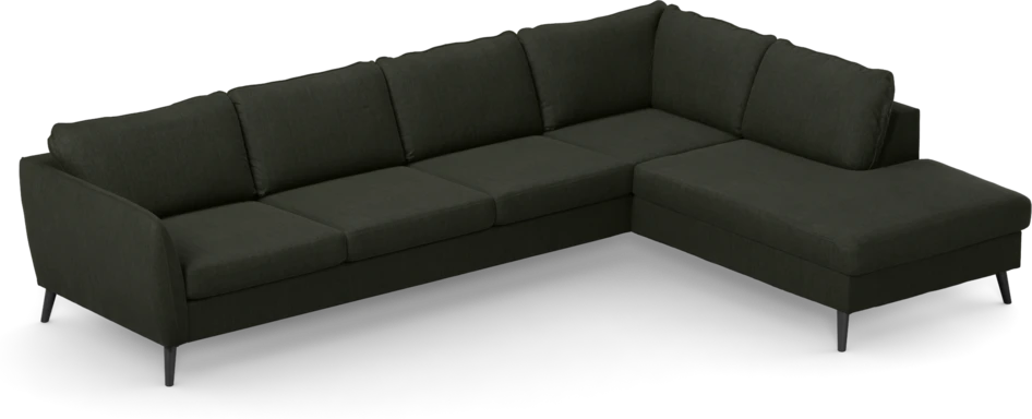 County - 3-sits soffa med divan höger - Grön