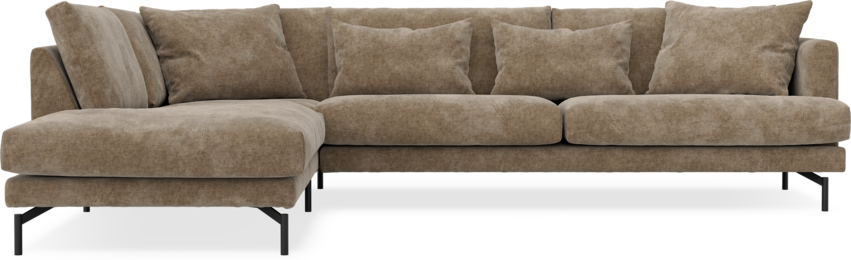 Harper - 3-sits soffa med divan vänster - Brun