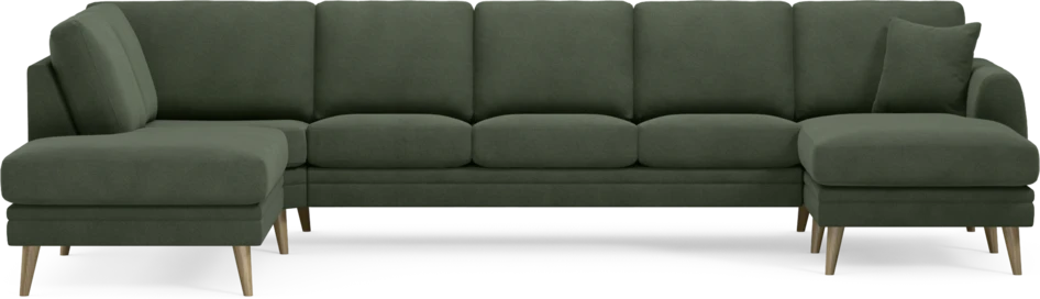 Eden - 3-sits soffa med divan vänster och schäslong höger - Grön