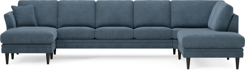 Eden - 3-sits soffa med schäslong vänster och divan höger - Blå