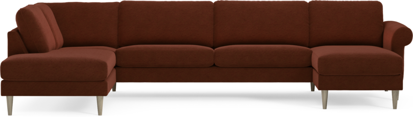 Bridge - 3-sits soffa med divan vänster och schäslong höger - Orange
