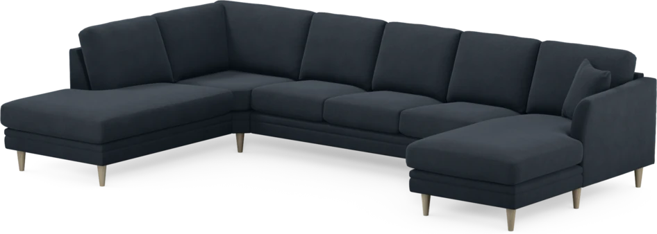 Eden - 3-sits soffa med divan vänster och schäslong höger - Blå