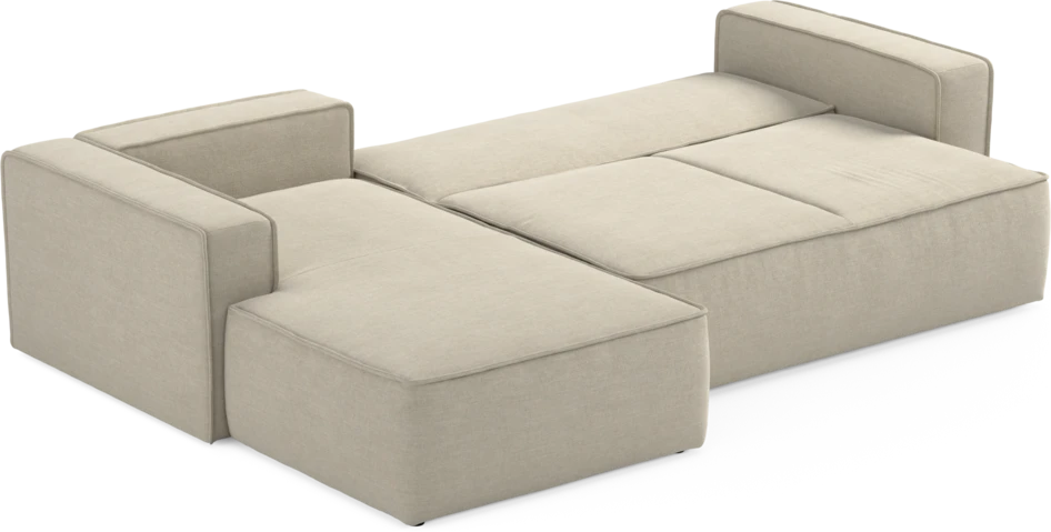 Ide - Bäddsoffa 3-sits med schäslong vänster - Beige