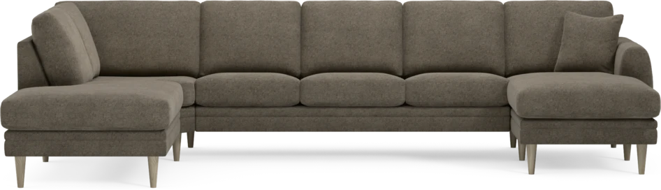 Eden - 3-sits soffa med divan vänster och schäslong höger - Brun