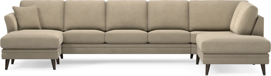 Eden - 3-sits soffa med schäslong vänster och divan höger - Beige