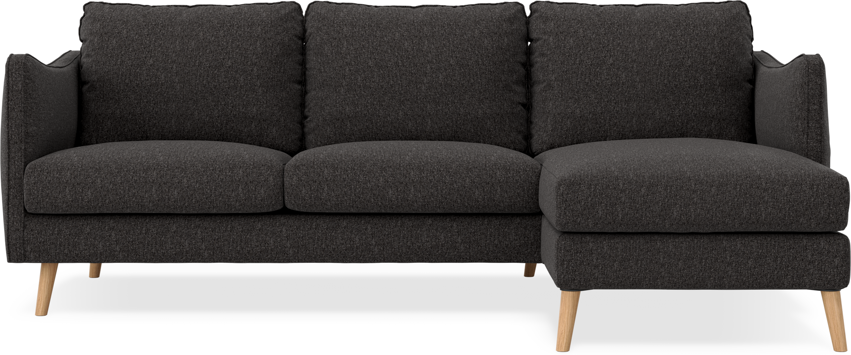 Madison Lux - 2-sits soffa med schäslong höger - Svart