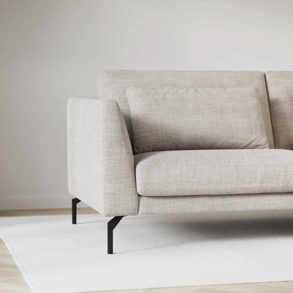 Willow - 4-sits soffa med divan vänster, fast klädsel - Beige