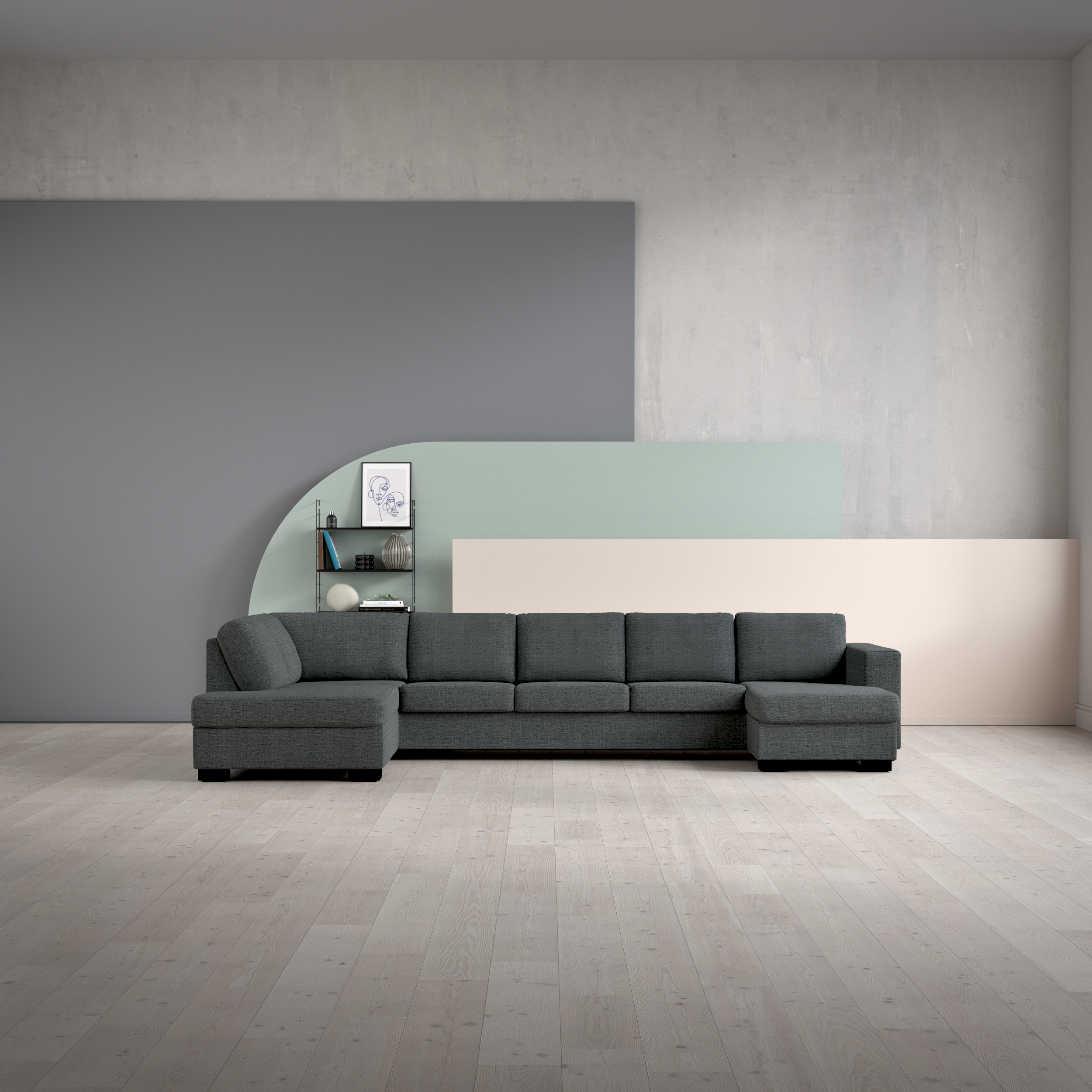 Nevada, 4-sits soffa med divan vänster och schäslong höger