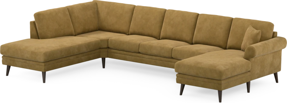 Eden - 3-sits soffa med divan vänster och schäslong höger - Gul