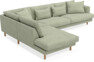 Harper - 3-sits soffa med divan vänster - Grön