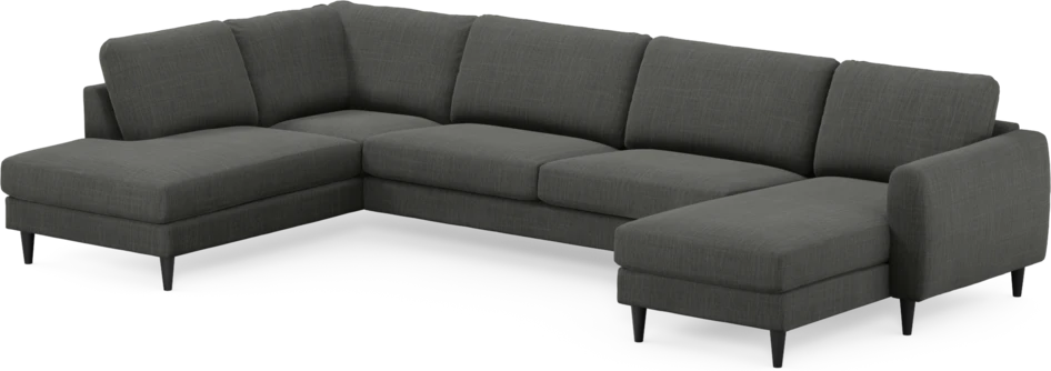 Bridge - 3-sits soffa med divan vänster och schäslong höger - Grå
