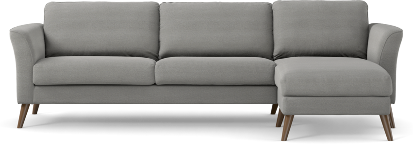 Bridge - 3-sits soffa med schäslong höger - Grå