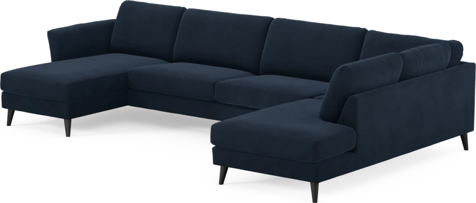 Bridge - 3-sits soffa med schäslong vänster och divan höger - Blå