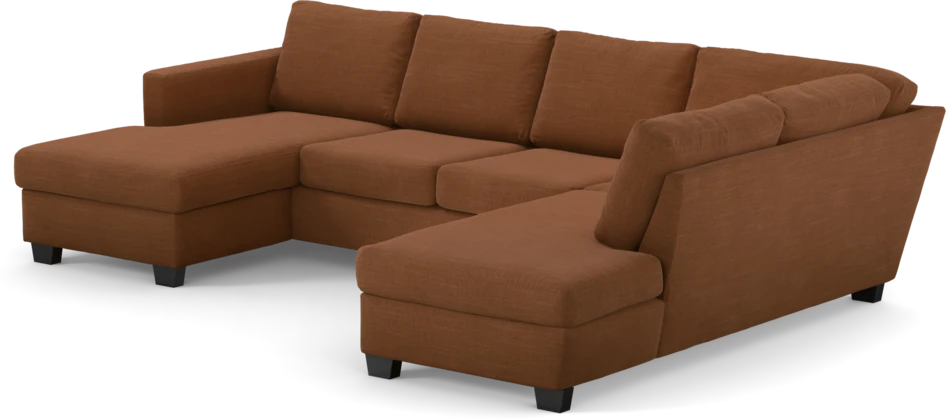 Friday - 3-sits soffa med schäslong vänster och divan höger - Orange