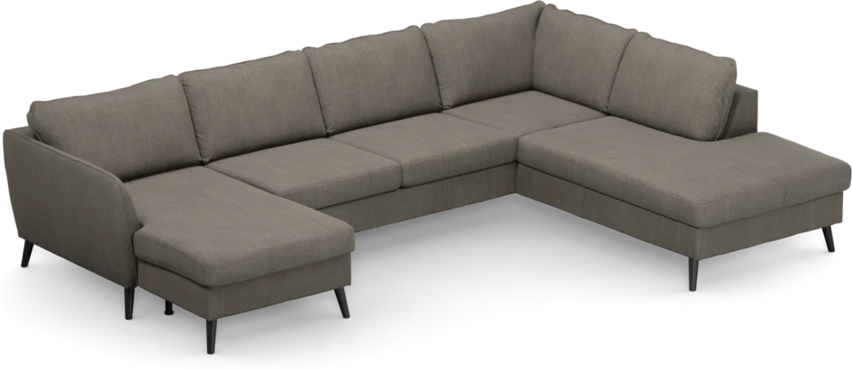 County - 3-sits soffa med schäslong vänster och divan höger - Brun