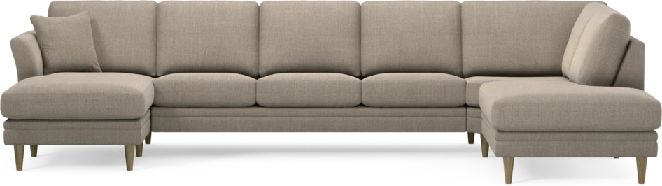 Eden - 3-sits soffa med schäslong vänster och divan höger - Beige