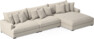 Rossi - 4-sits soffa med schäslong XL höger - Beige