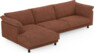 Cherrie - 3-sits soffa med schäslong vänster, fast klädsel - Orange