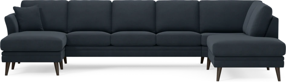 Eden - 3-sits soffa med schäslong vänster och divan höger - Blå