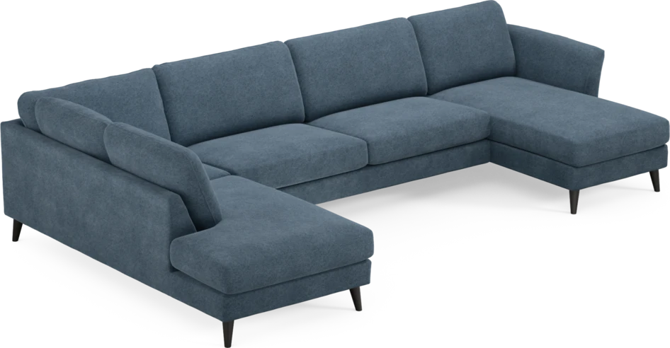 Bridge - 3-sits soffa med divan vänster och schäslong höger - Blå