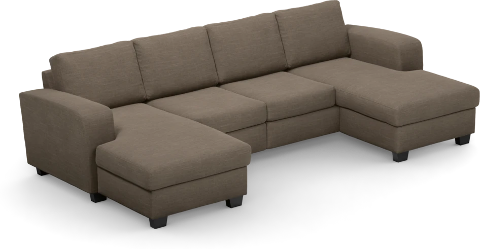 Friday - 2-sits soffa med två schäslonger - Brun