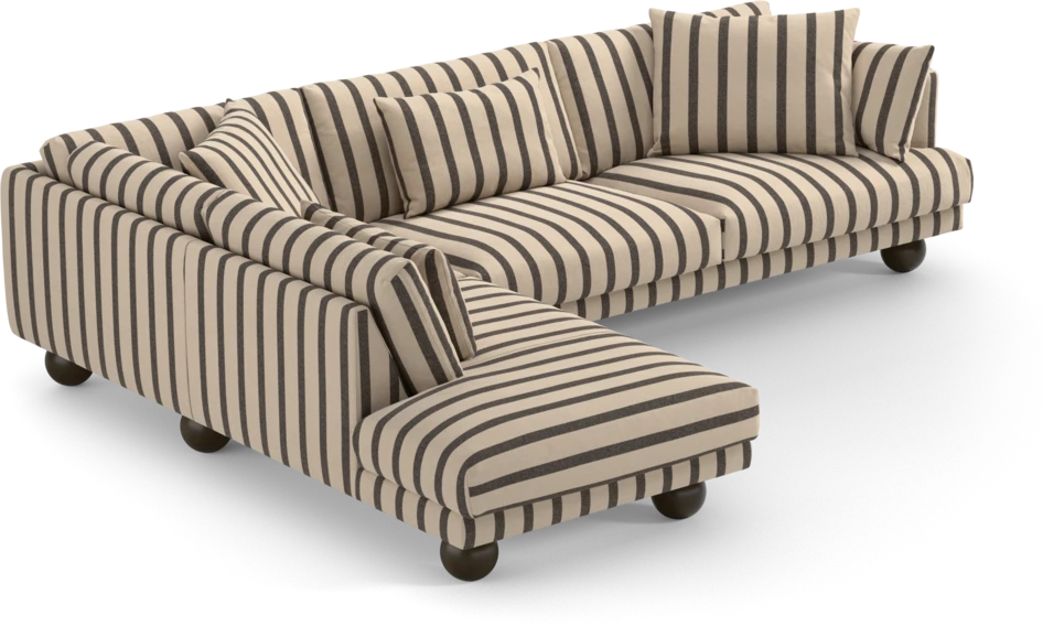 Harper - 3-sits soffa med divan vänster - Flerfärgad