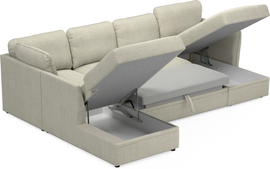 Öland - Bäddsoffa med divan vänster och schäslong höger - Beige