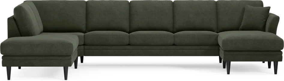 Eden - 3-sits soffa med divan vänster och schäslong höger - Grön