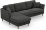 Eden - 2,5-sits soffa med schäslong - Svart