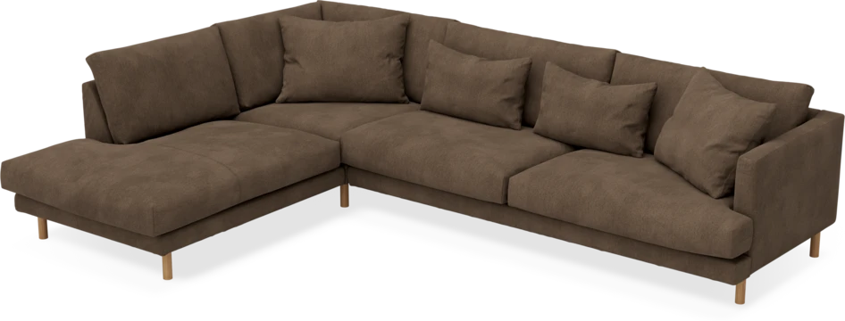 Harper - 3-sits soffa med divan vänster - Brun