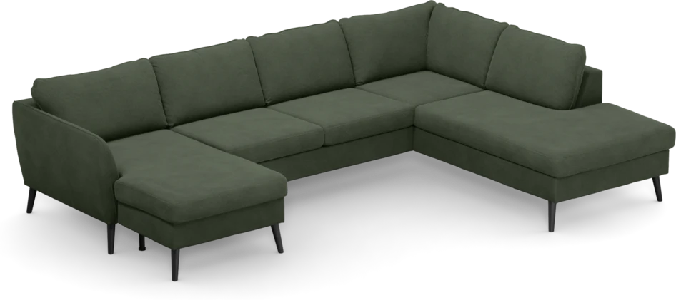 County - 3-sits soffa med schäslong vänster och divan höger - Grön