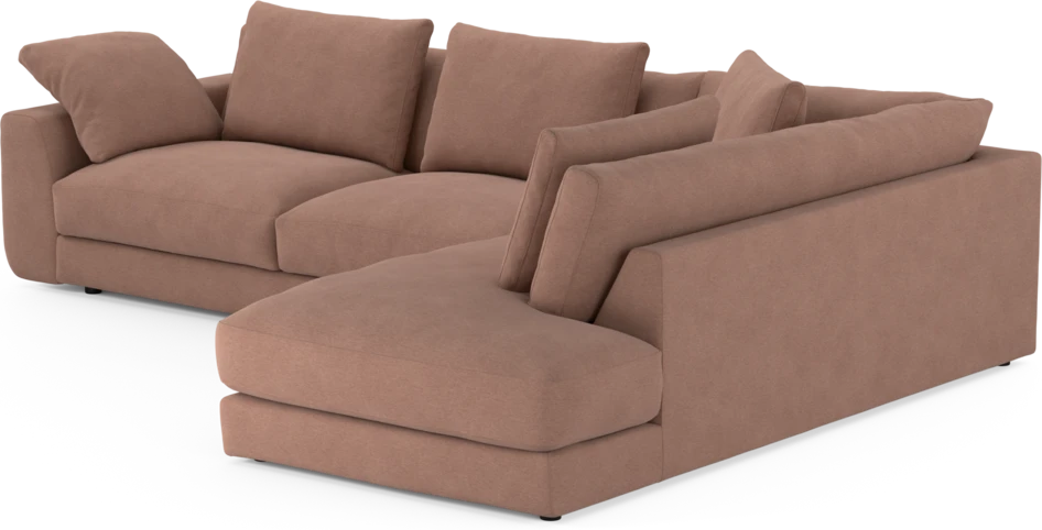 Amie - 3-sits med divan höger - Rosa