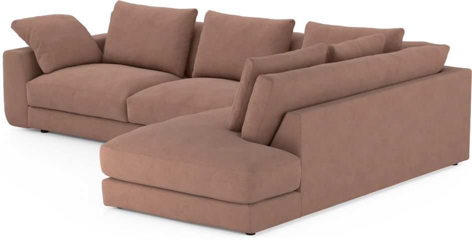 Amie - 3-sits med divan höger - Rosa