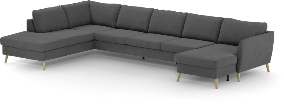 County - 4-sits soffa med divan vänster och schäslong höger - Grå