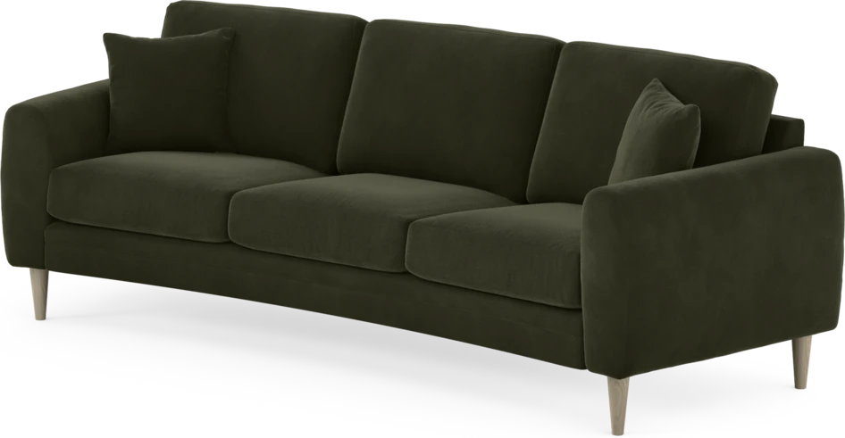 Eden - 3-sits soffa svängd - Grön