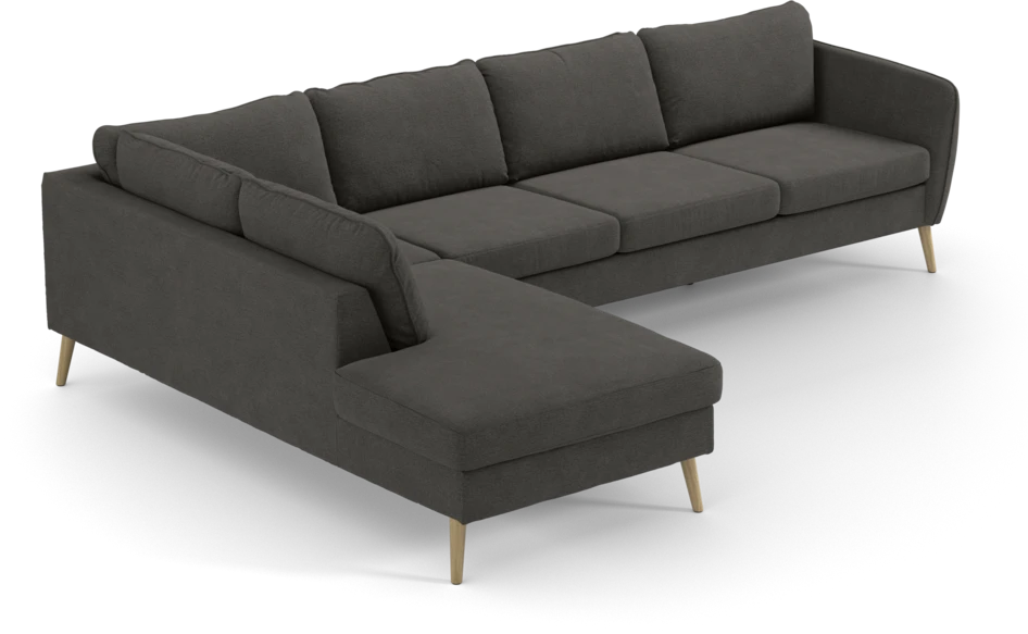 County - 3-sits soffa med divan vänster - Brun