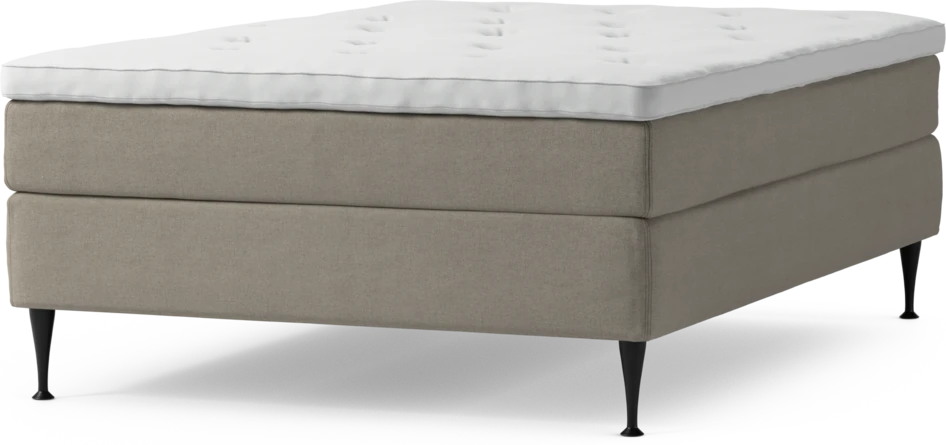Delux Sense - Kontinentalsäng, enkelsäng 140 cm med bäddmadrass och sängben - Beige