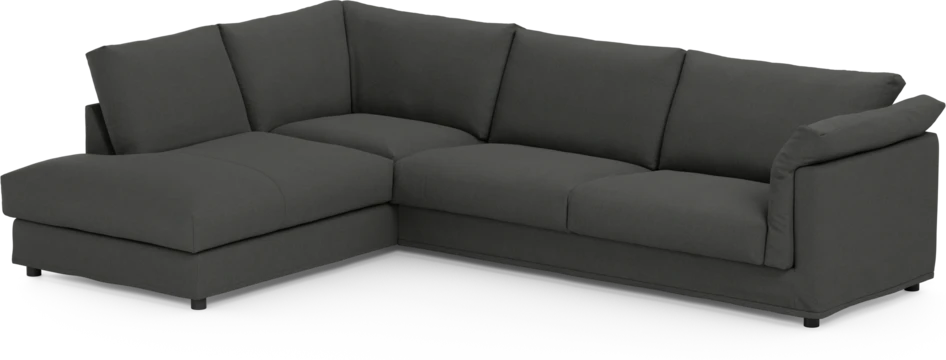 Cherrie - 3-sits soffa med divan vänster, med kappa - Grå