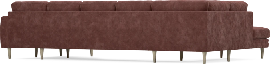 Eden - 3-sits soffa med divan vänster och schäslong höger - Röd