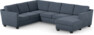 Friday - Hörnsoffa, 2+3-sits med schäslong höger - Blå