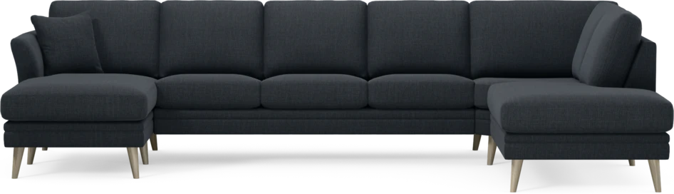 Eden - 3-sits soffa med schäslong vänster och divan höger - Blå