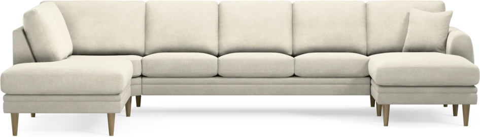 Eden - 3-sits soffa med divan vänster och schäslong höger - Vit