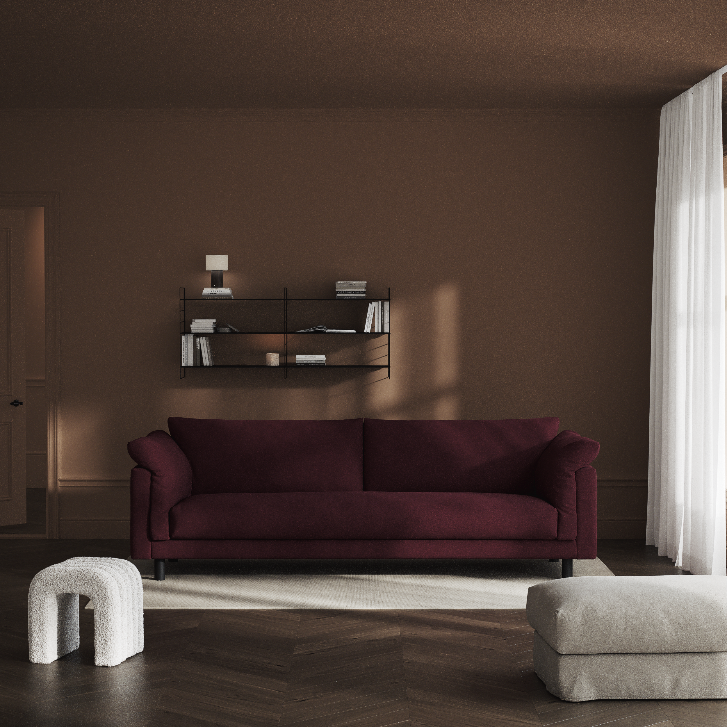 Cherrie - 4-sits soffa, hel dyna, fast klädsel - inspiration