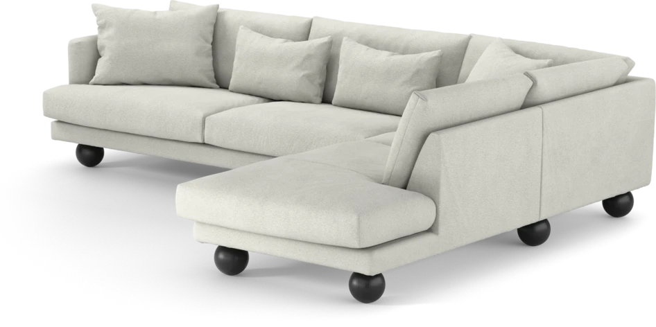 Harper - 3-sits soffa med divan höger - Vit