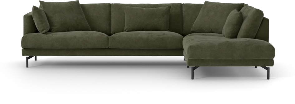Harper - 3-sits soffa med divan höger - Grön