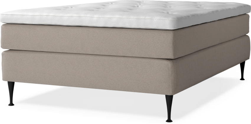 Delux Sense - Kontinentalsäng, enkelsäng 140 cm med bäddmadrass - Beige