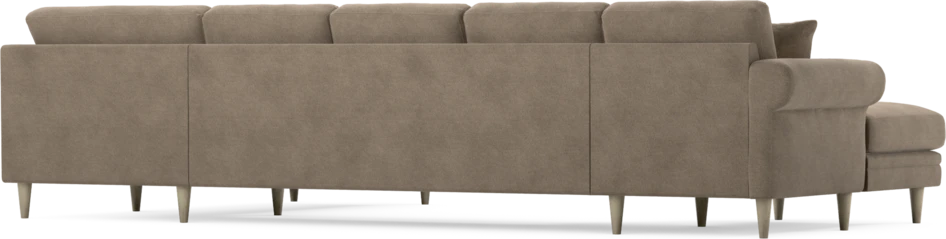 Eden - 3-sits soffa med schäslong vänster och divan höger - Brun