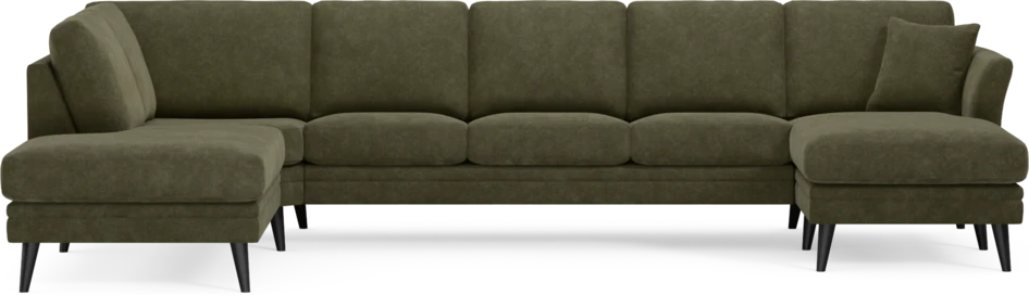 Eden - 3-sits soffa med divan vänster och schäslong höger - Grön